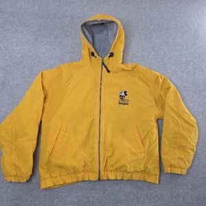 VTG Adult S Walt Disney World Mickey Mouse Hooded Full Zip Yellow Bomber Jacket